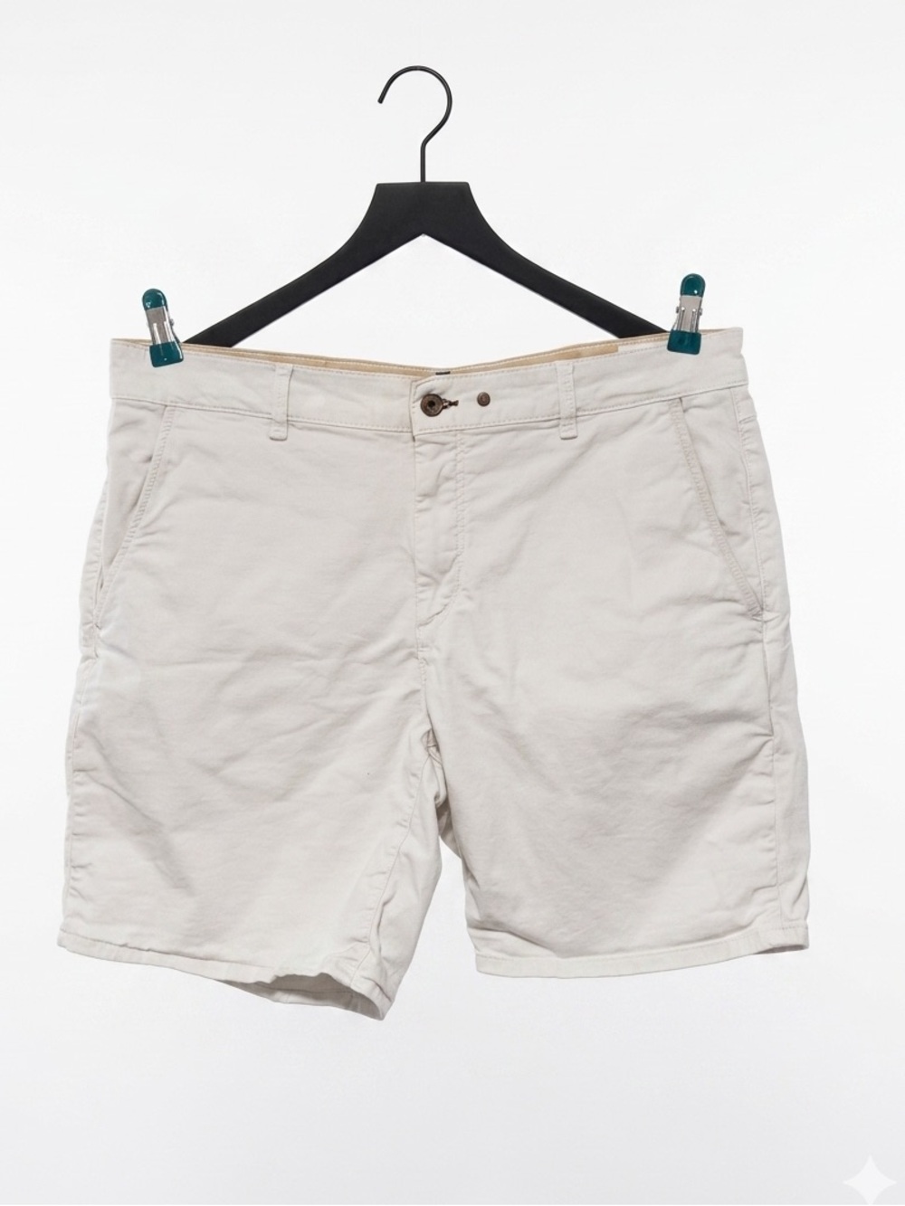 rag & bone New York Classic Flat Front Chino Shorts 34 Chalk White Cotton